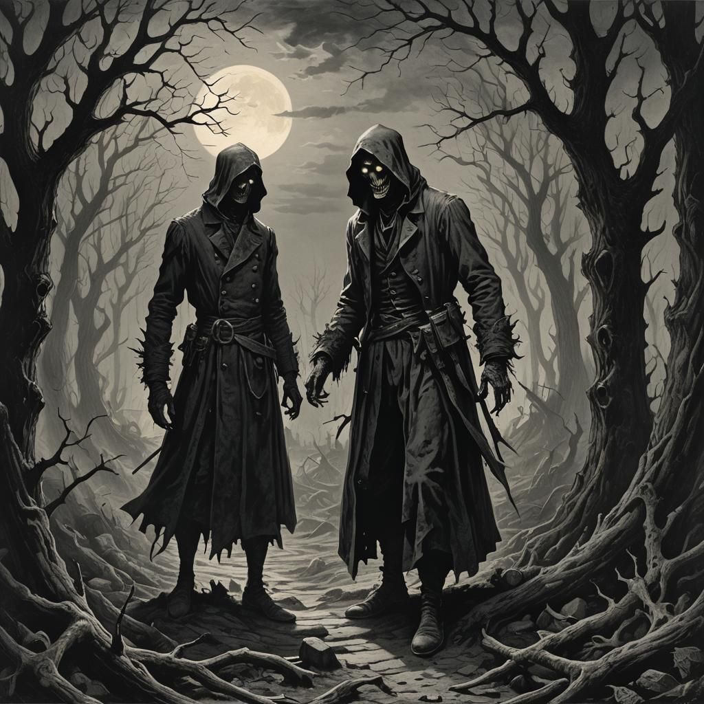 Creepy Shadow Human in Horror Style