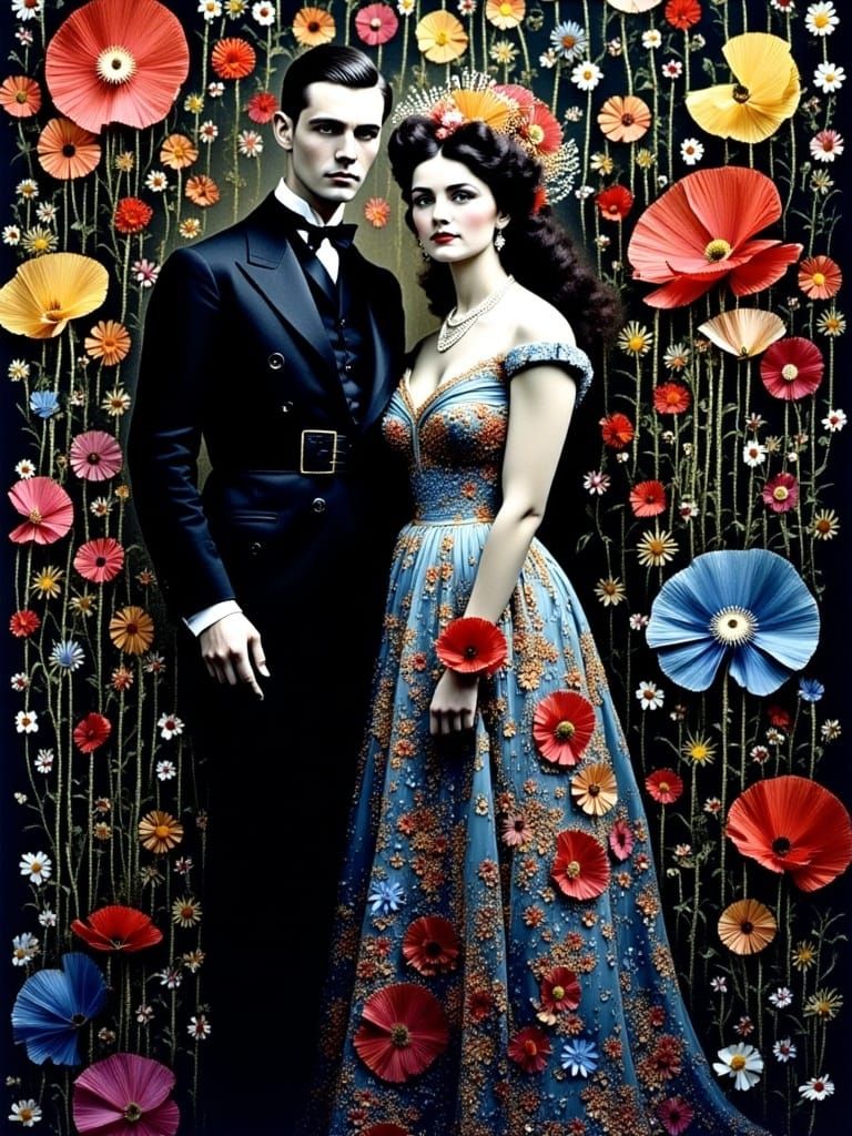 Bohemian Couple in German Expressionist Autochrome Photo