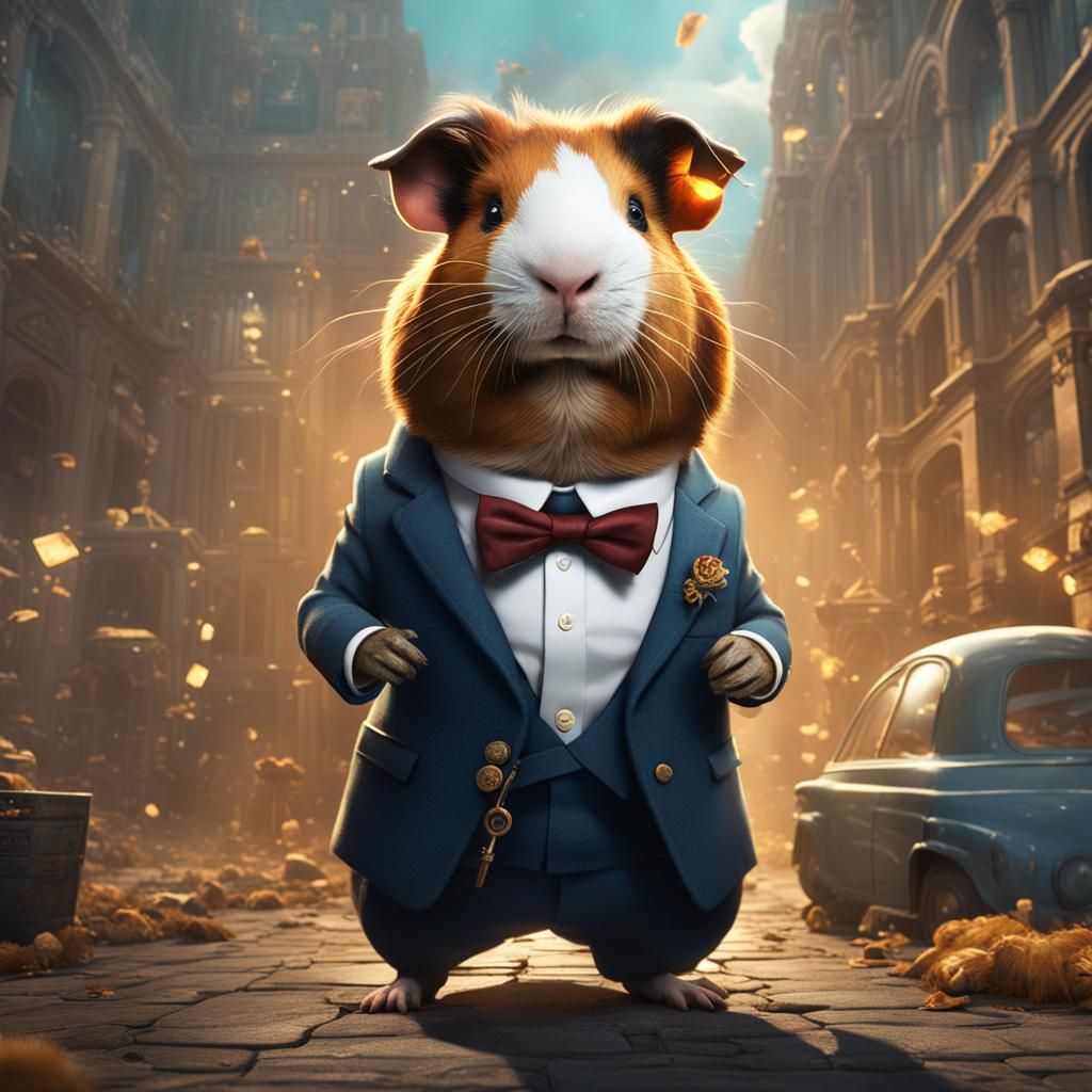 Guinea Pig Commuting: Detailed Matte Painting