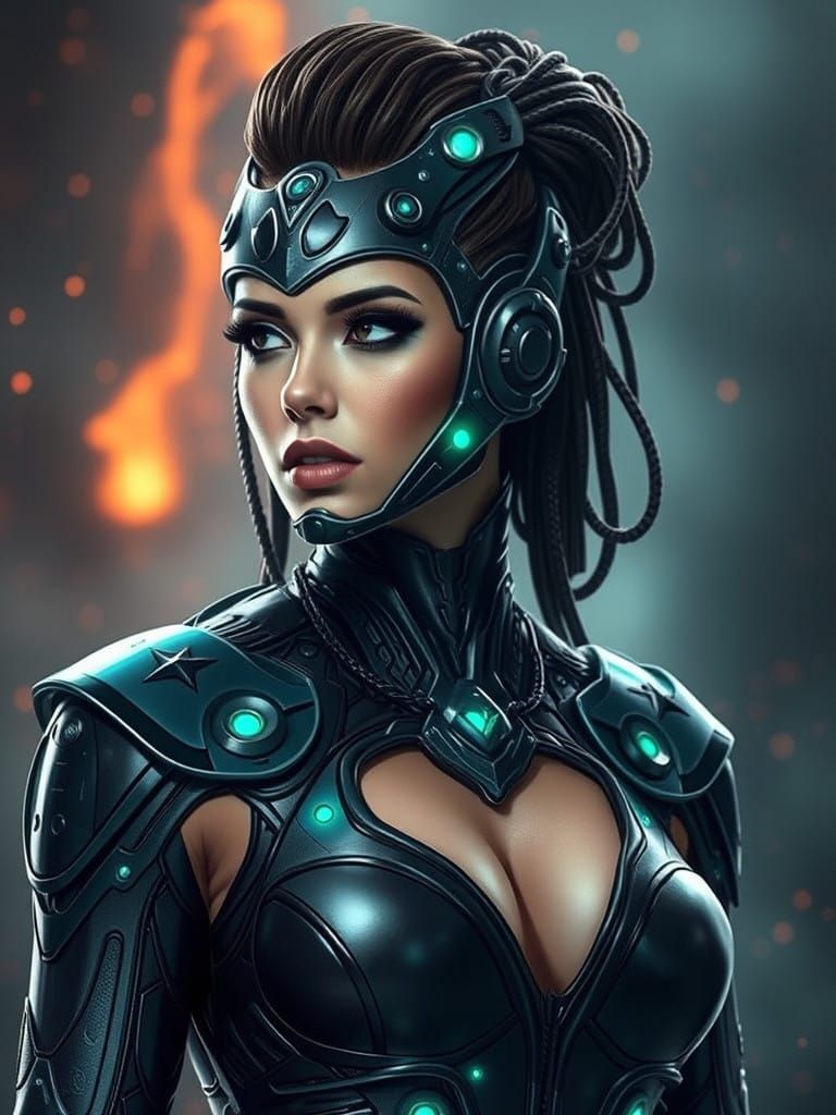 Cyberpunk Demi Lovato in Borg Armor