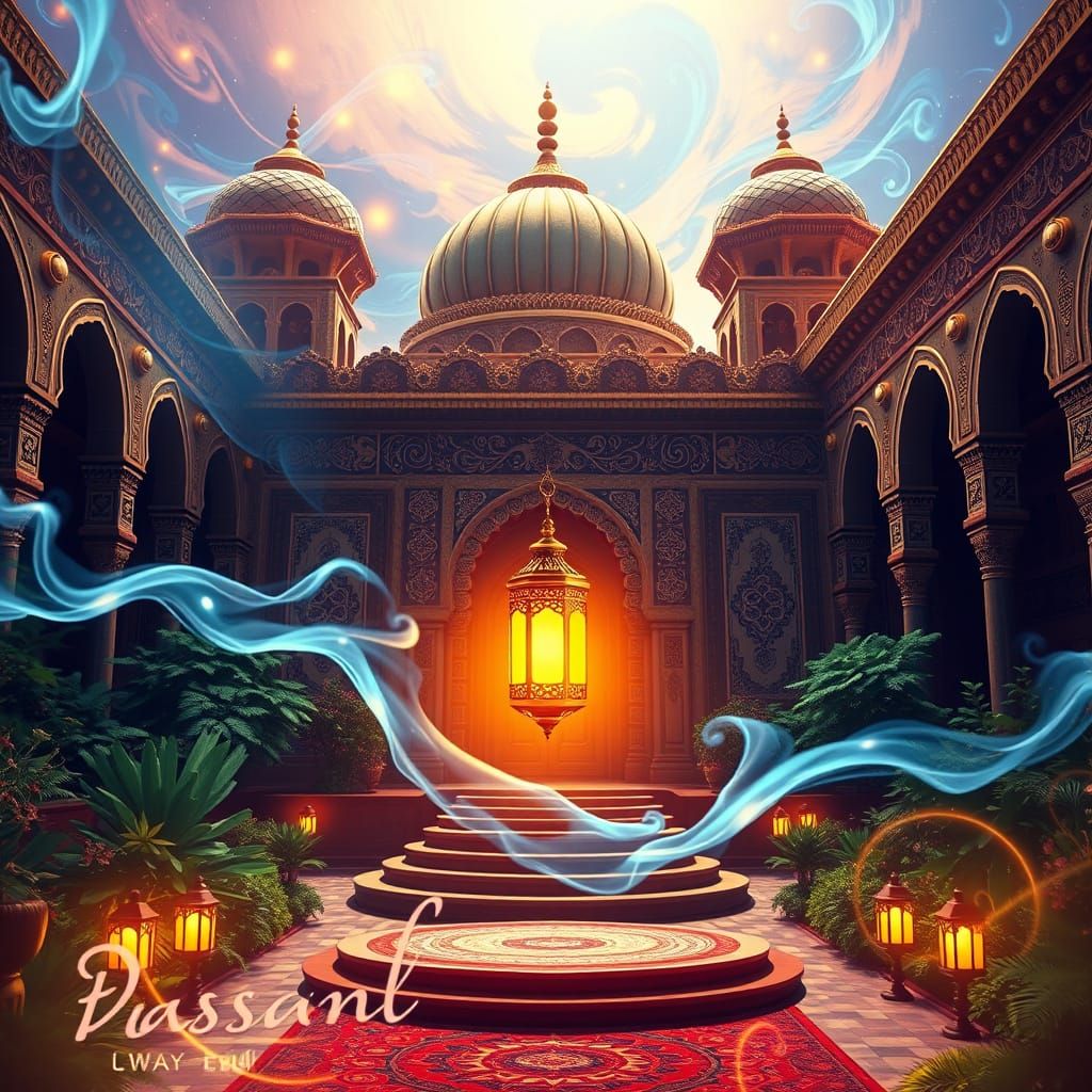 Mystical Oriental Dance Studio Concert Poster in Unreal Engi...