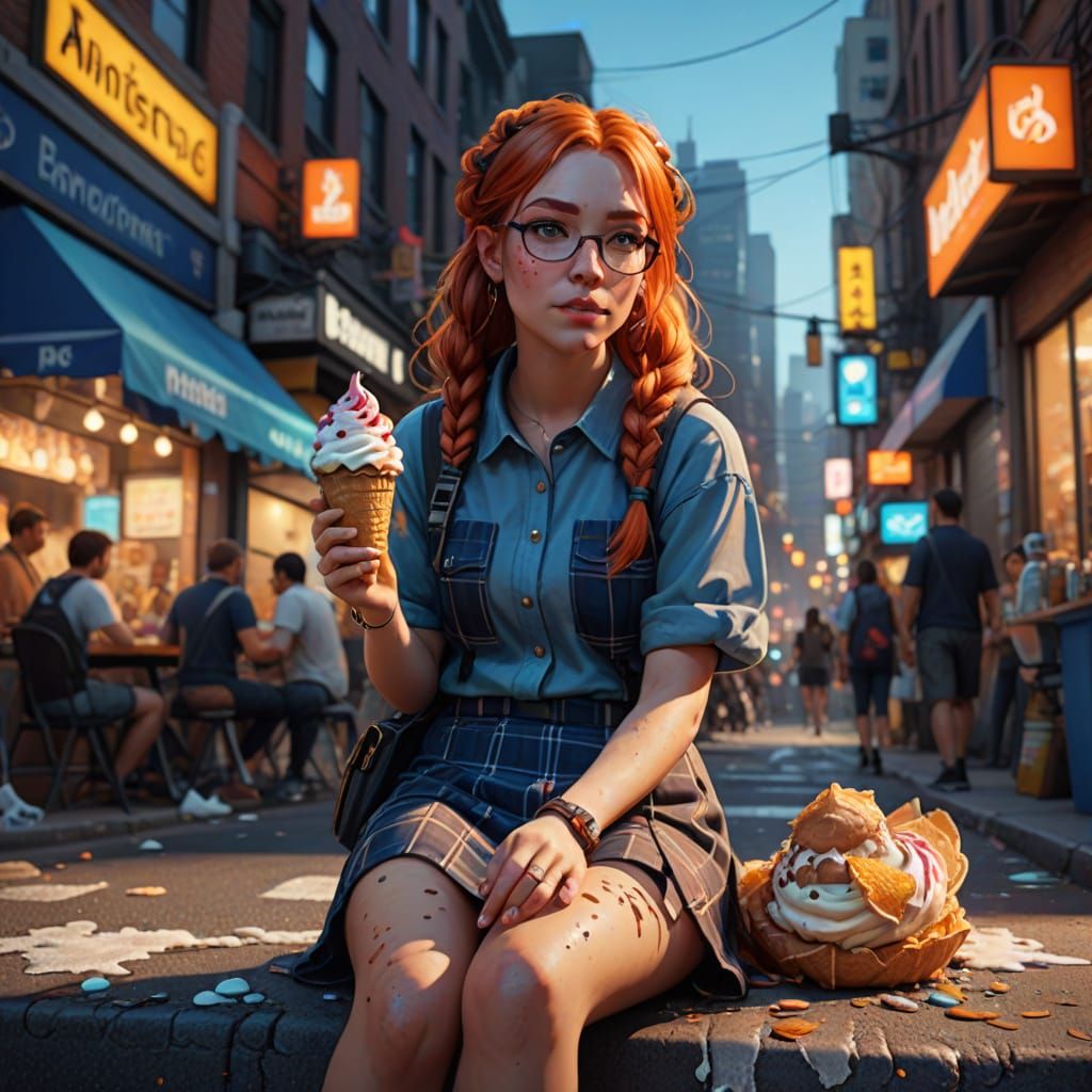 girl with an ice cream cone