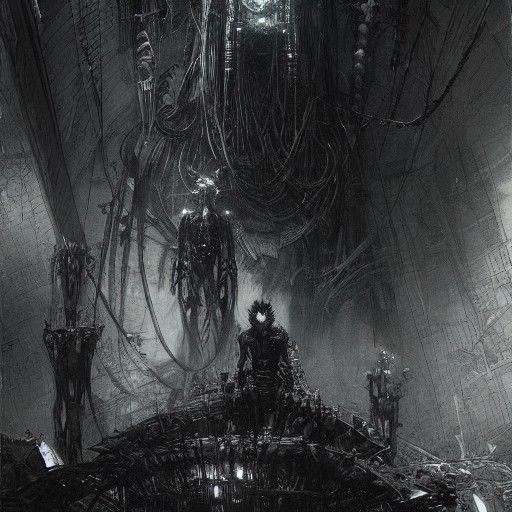 Vast Indoor Space in Gothic Horror Style