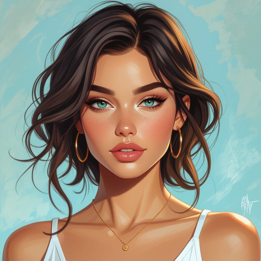 Webcam Model Portrait with Dynamic Lighting