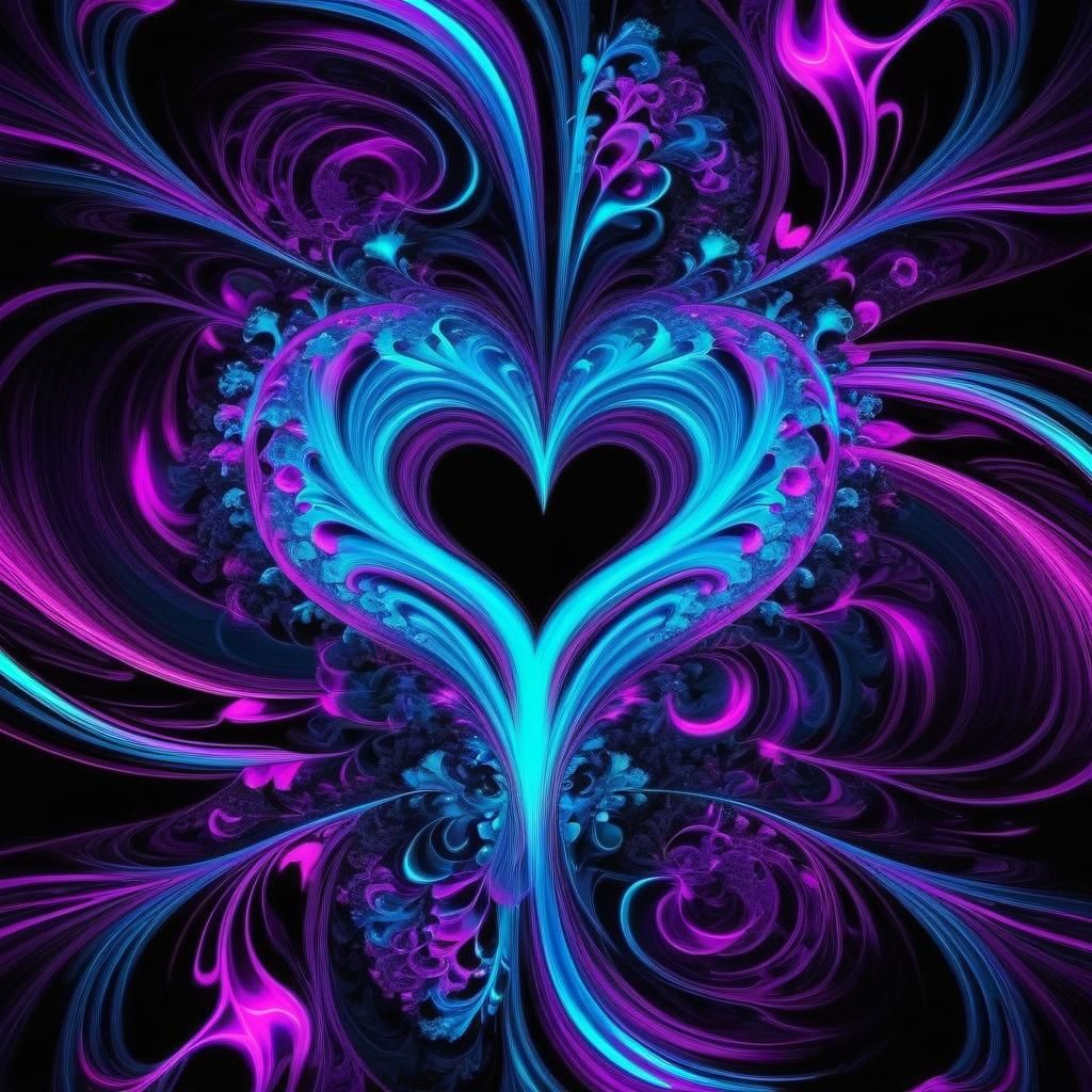 Vibrant Fractal Glow in Neon Noir Impressionism