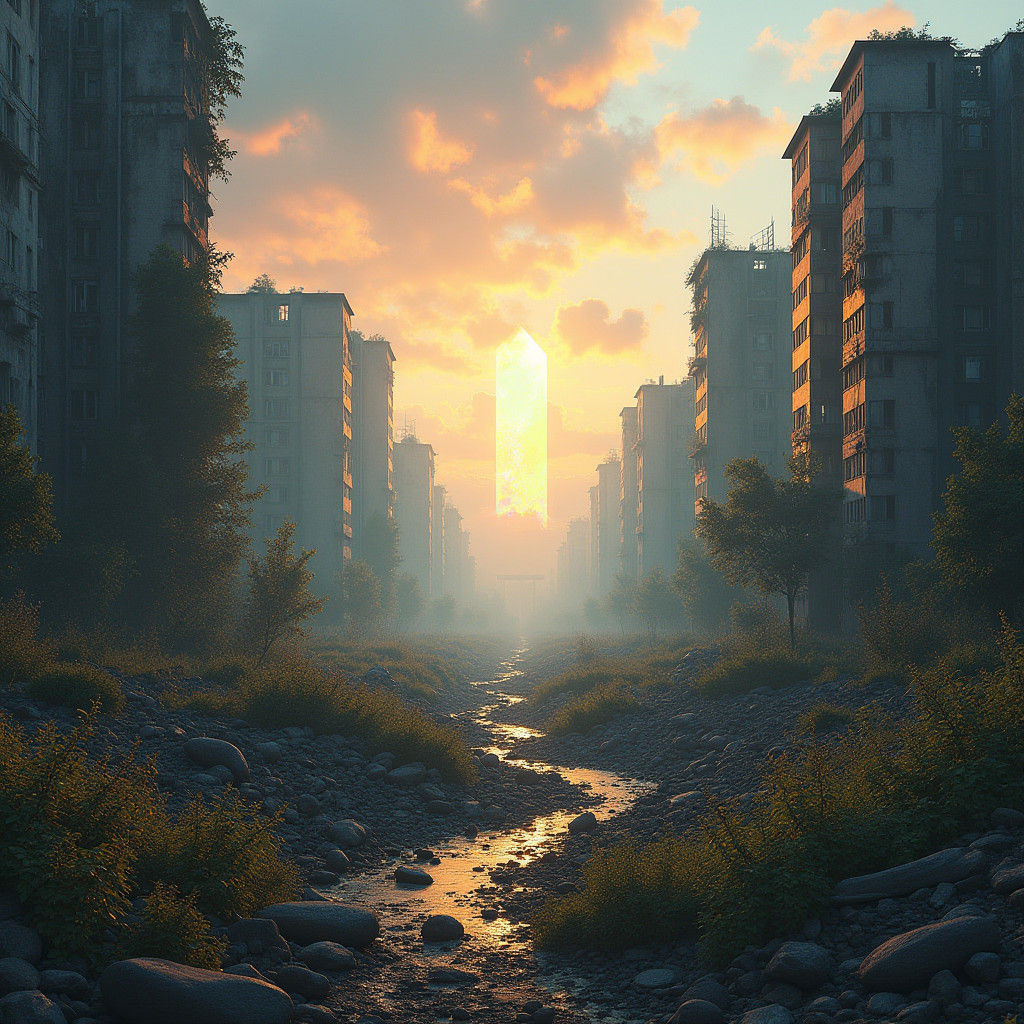 Hopeful Post-War Ukrainian Landscape in Digital Painting Sty...