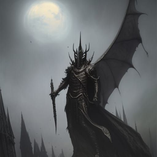 Armored Necromancer Concept Art in Dark Fantasy Style