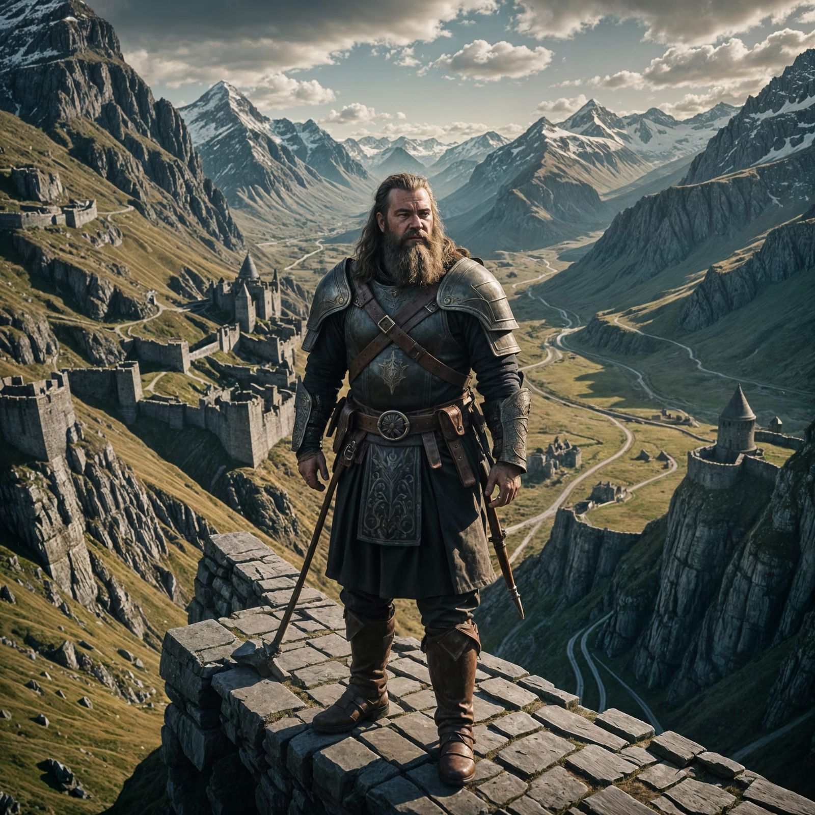 Dwarf Fortress Leader Overlooking Mountain Pass