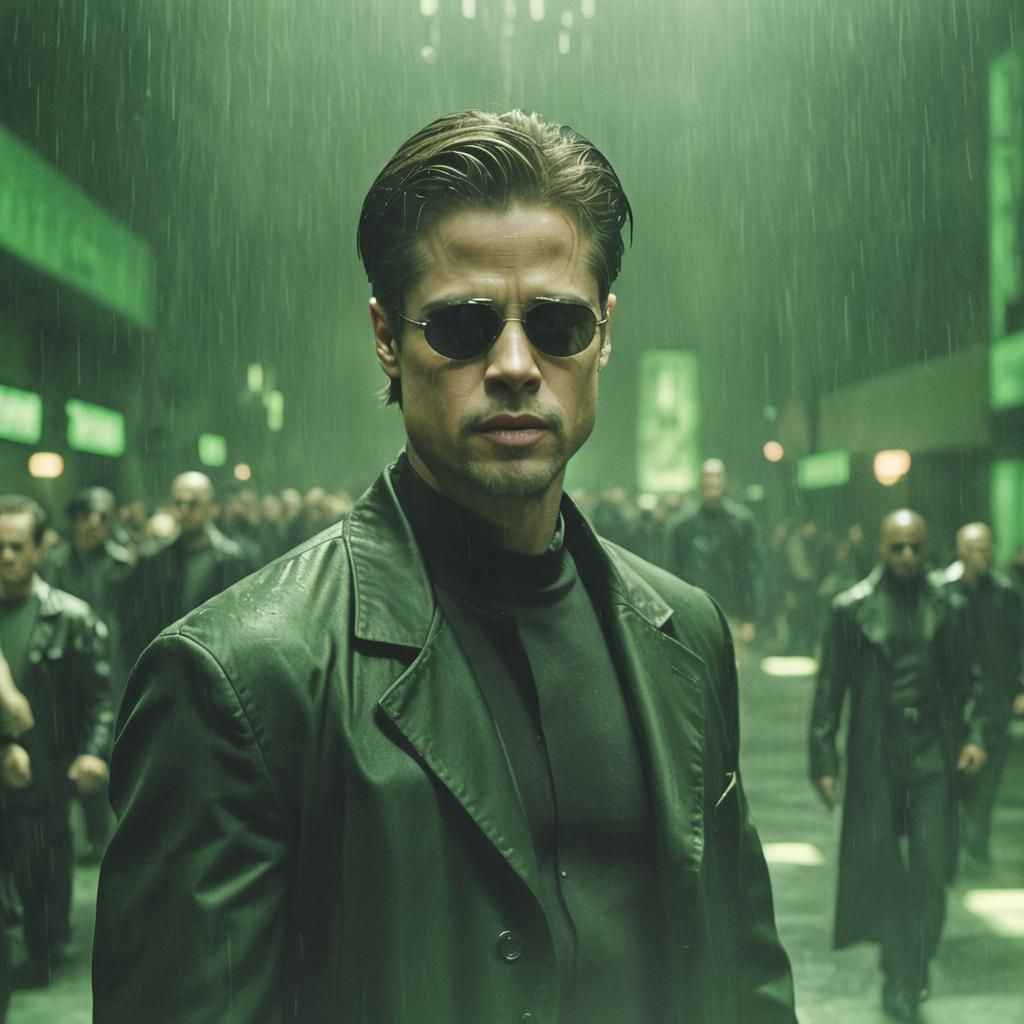 Brad Pitt as Neo in The Matrix: Film Still