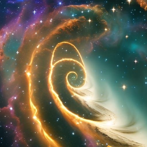 Spectacular Spiral Nebula in Starry Space