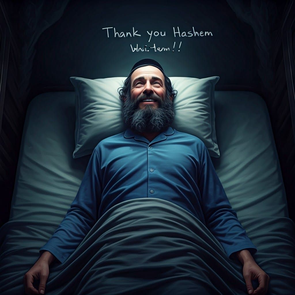 Thankful Ultra-Orthodox Man Looks Up to the Sky