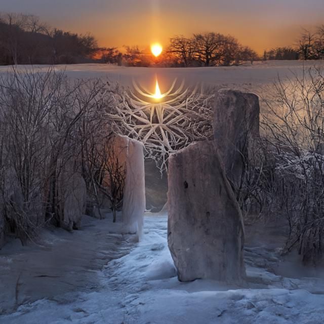 Ethereal Winter Solstice: A Digital Illustration