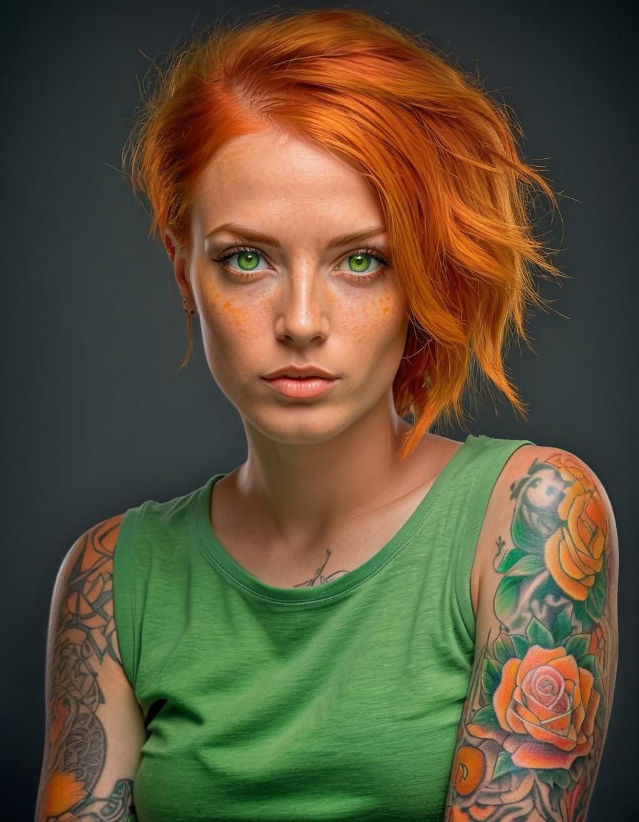 Pastel Portrait of a Woman with Orange Hair