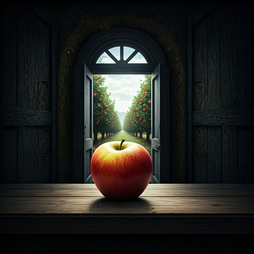 Apple Orchard Fantasy Concept Art in 8k