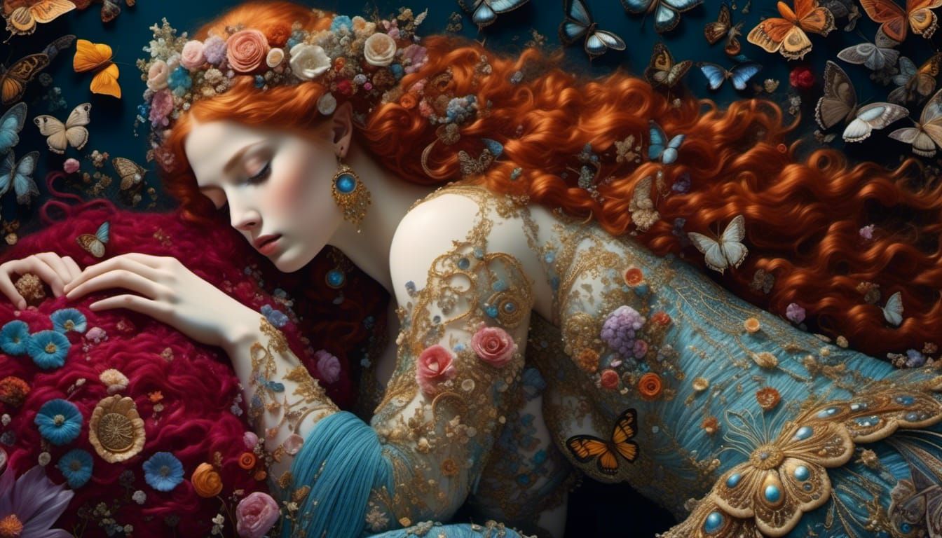 <lora:Mystic Detail Faces:1.0> 😴✨🌸🌼🥀🧶 goddess in ornate...