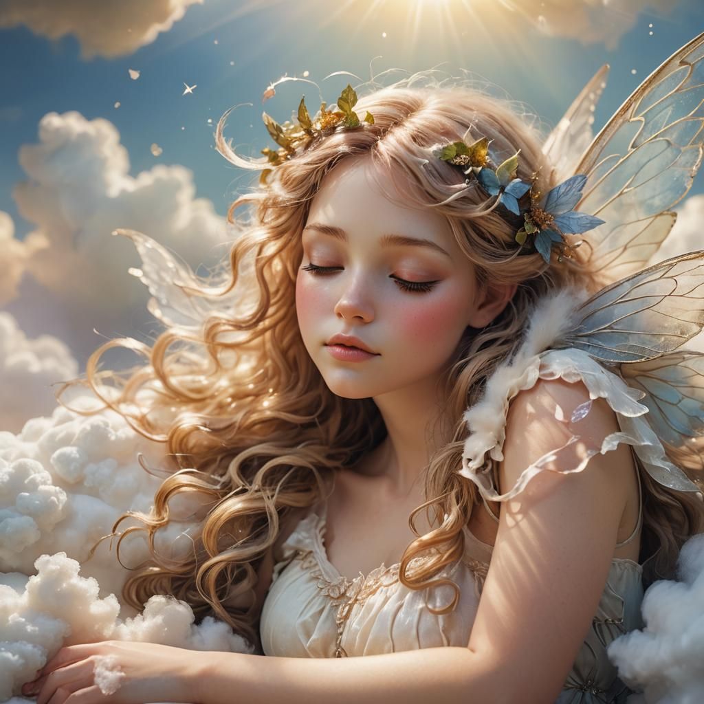 Fairy Sleeping on a Cloud Concept Art