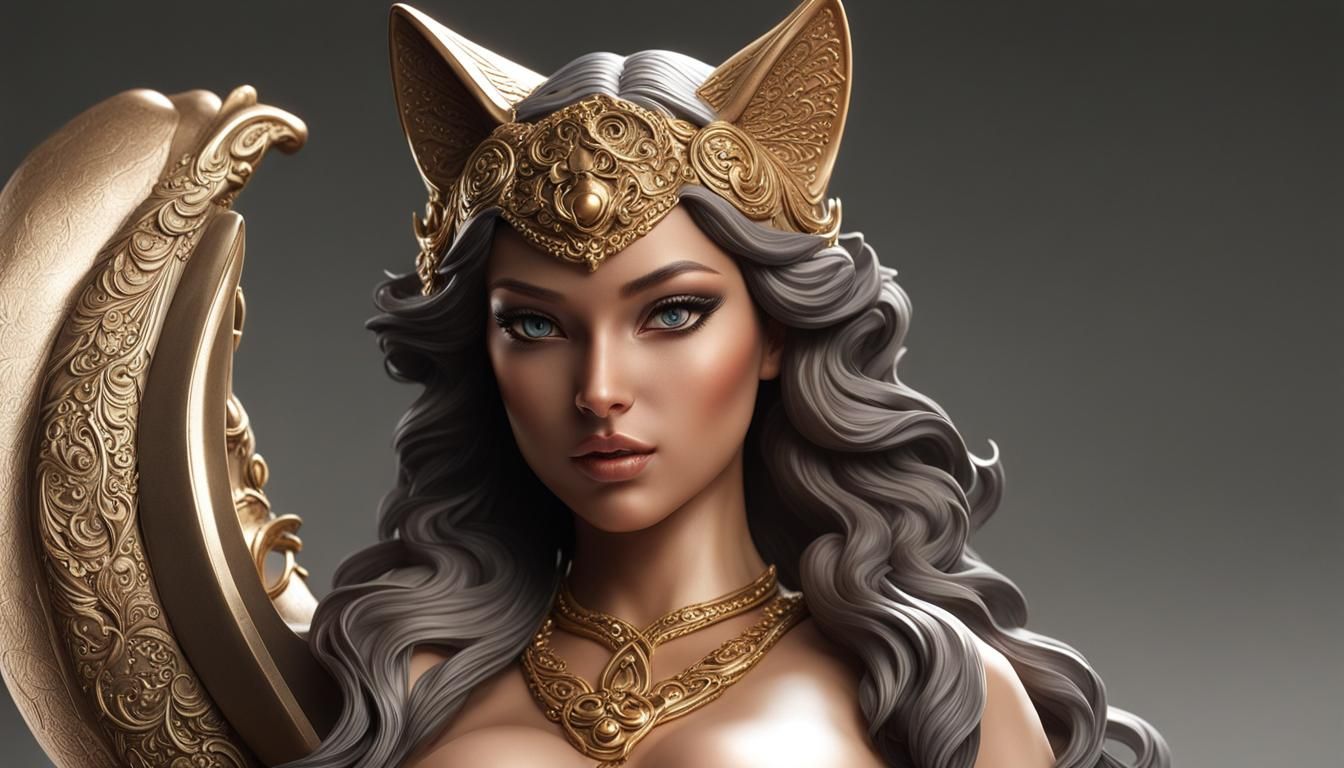 Catgirl's Epic Battle in Hyperrealistic Style