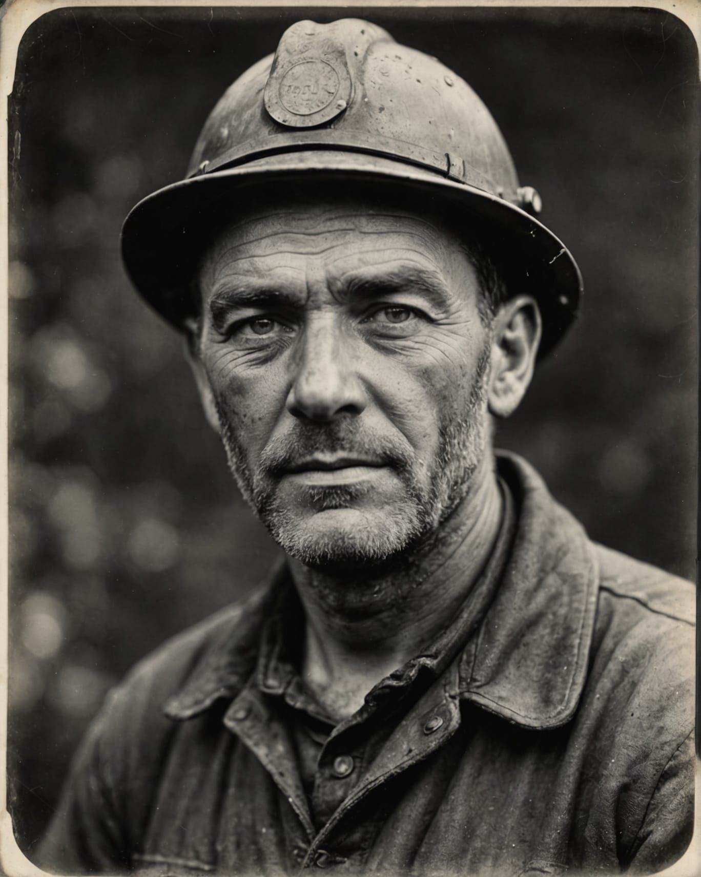 1930s Coal Miner Portrait in Silver Nitrate Style