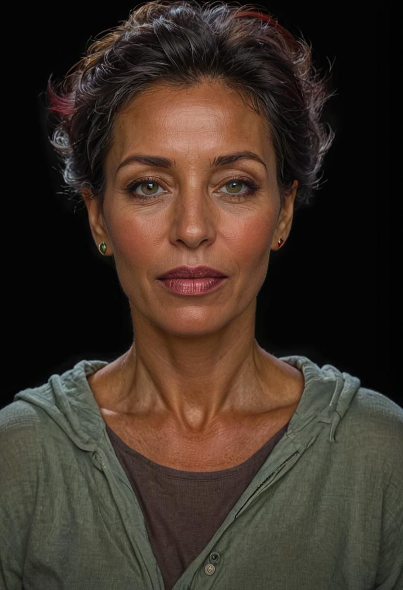 Elegant Woman Portrait as Impasto Painting