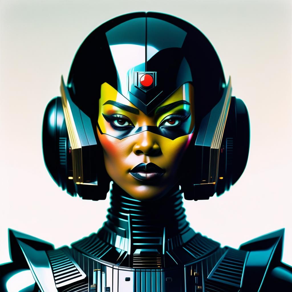 Detailed Digital Portrait of a Black Super Villainess
