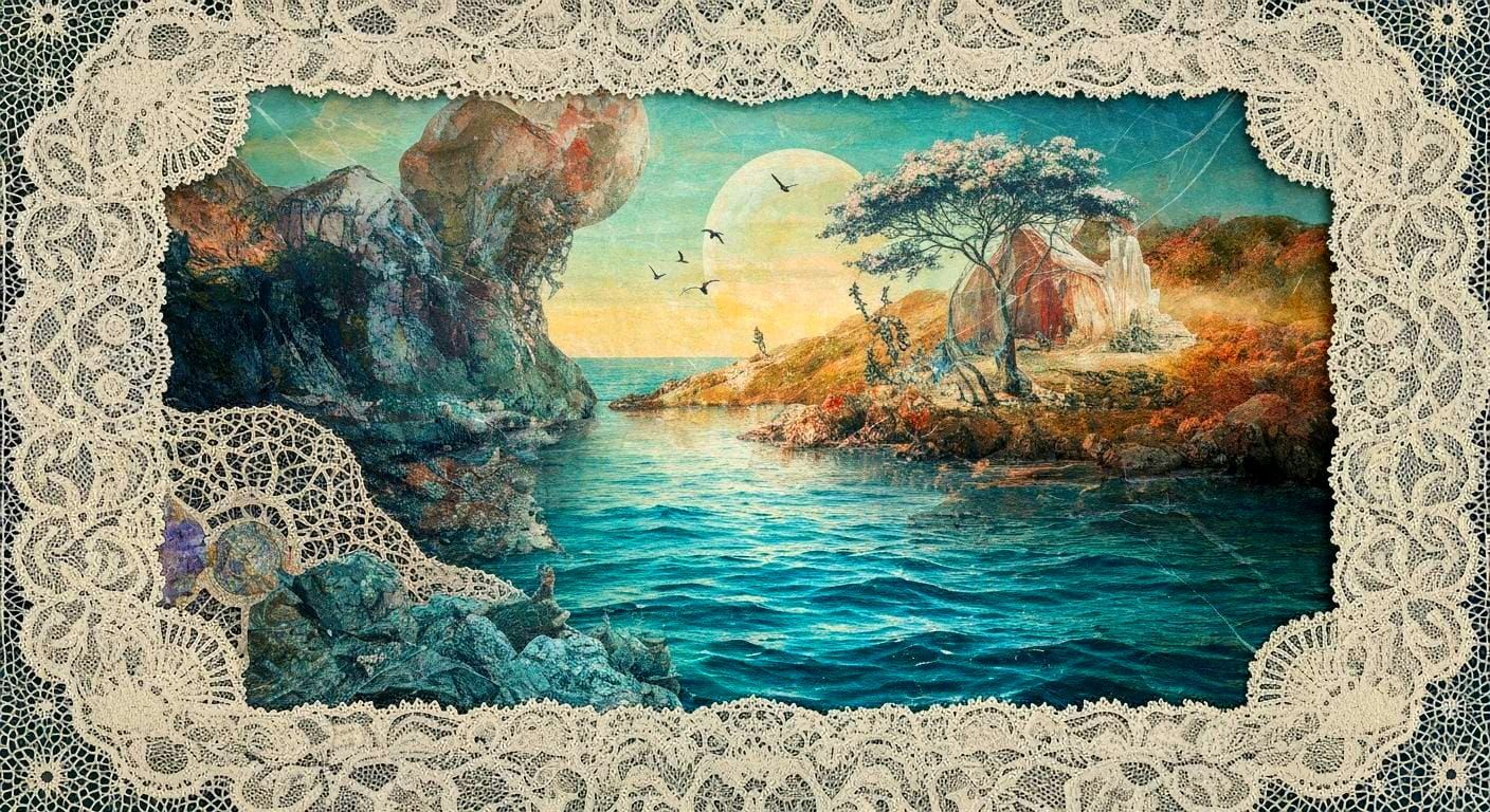 Collage Lace Multidimensional Fantasy Seascape