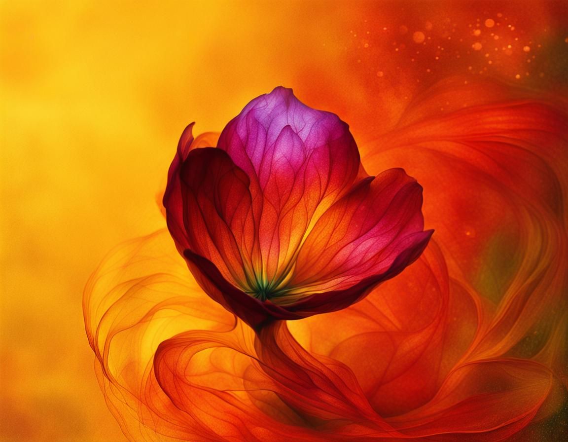 Ethereal Flower Unfolding in a Surreal Dreamscape