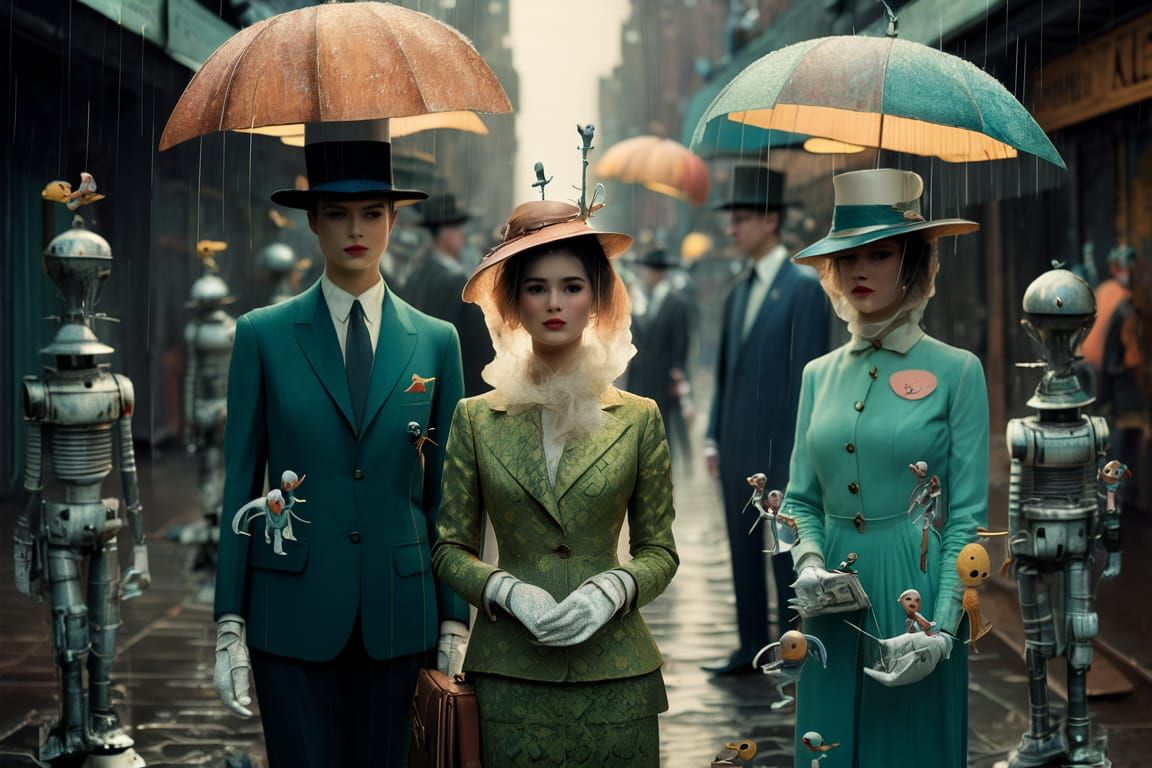 Sci-Deco Placid Rain Steam-Fi Scrapbooking with Tiny Wind-Up...