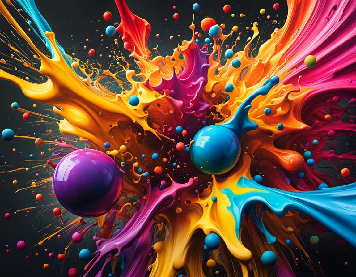 Exploding Paintball in Graffiti Splash Art