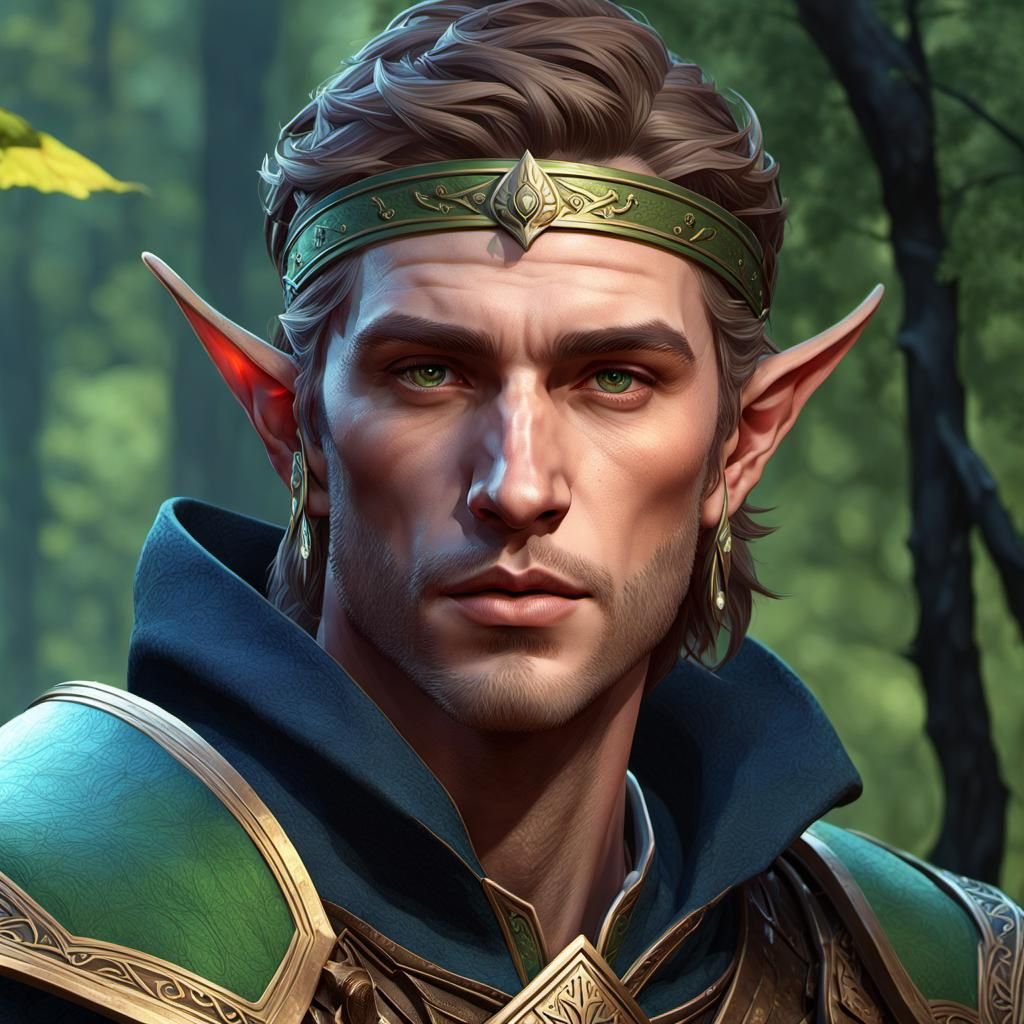 Fantasy Elf Ranger Portrait in Detailed 8K