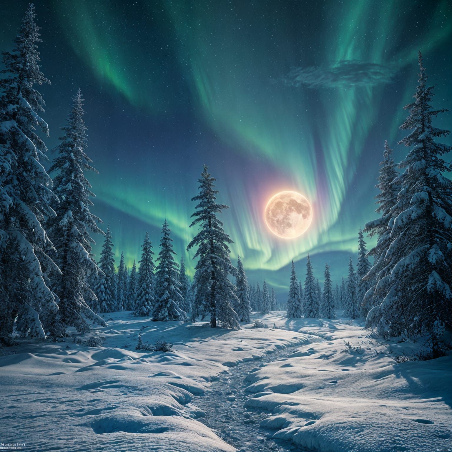 Surreal Arctic Landscape Under Midnight Sun