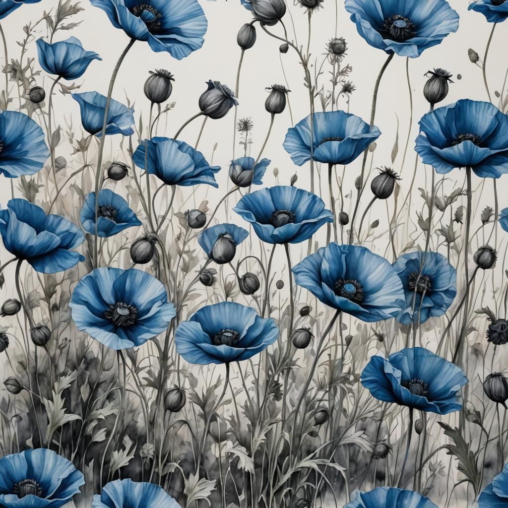 Blue poppies