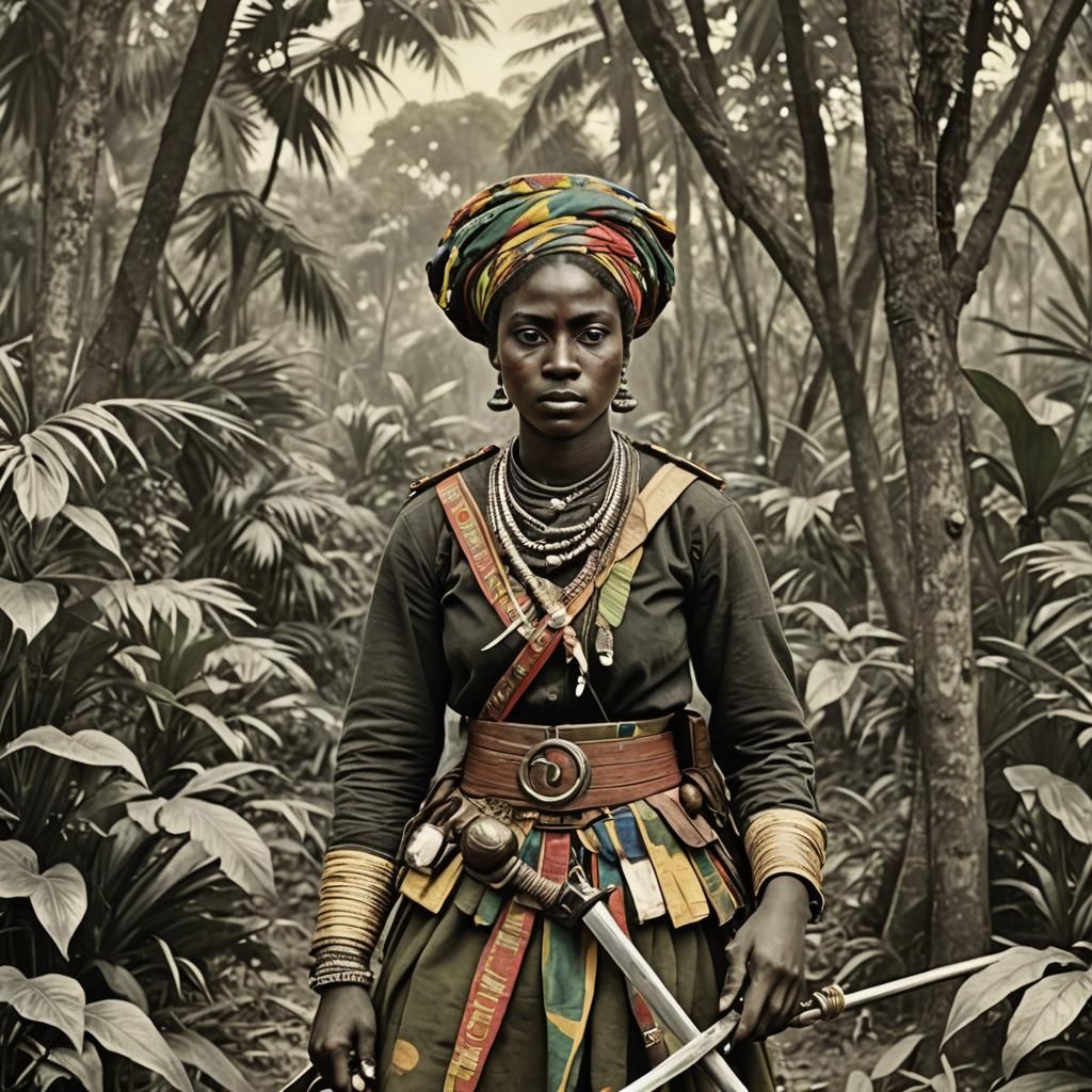 Dahomey Amazon Warrior Ready for Battle