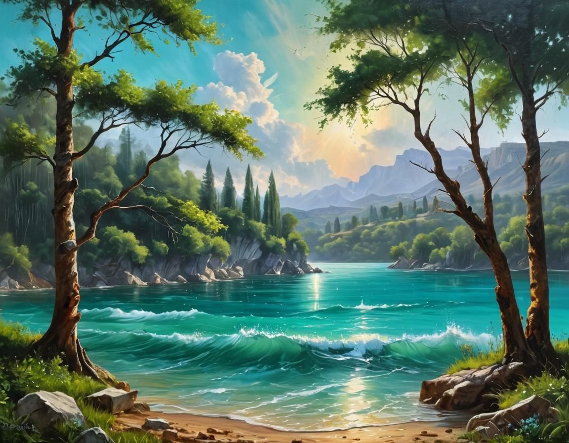 Ocean Storms Crash on Rome: Vivid Oil Painting