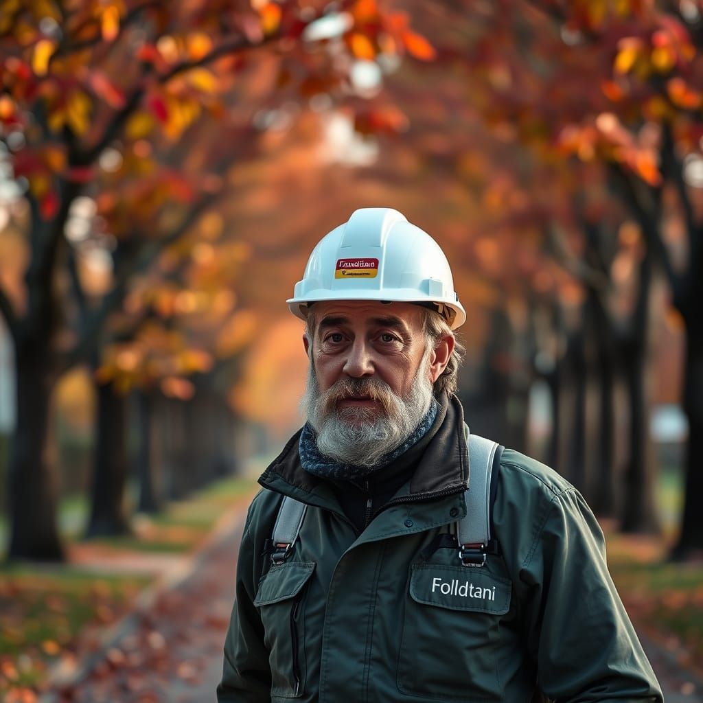 Geologist in Autumn Dawn Light