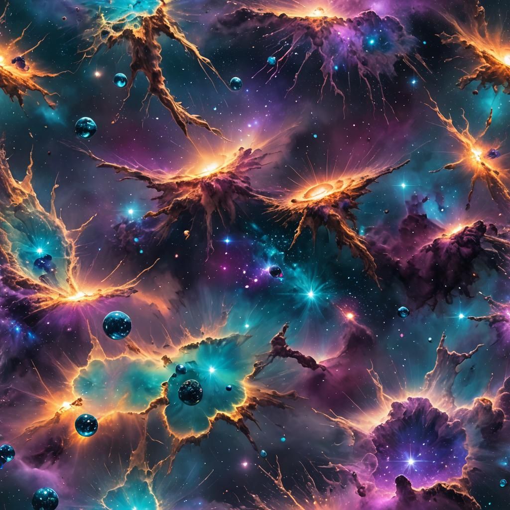 Cosmic Raindrops Create Nebulas: Matte Painting