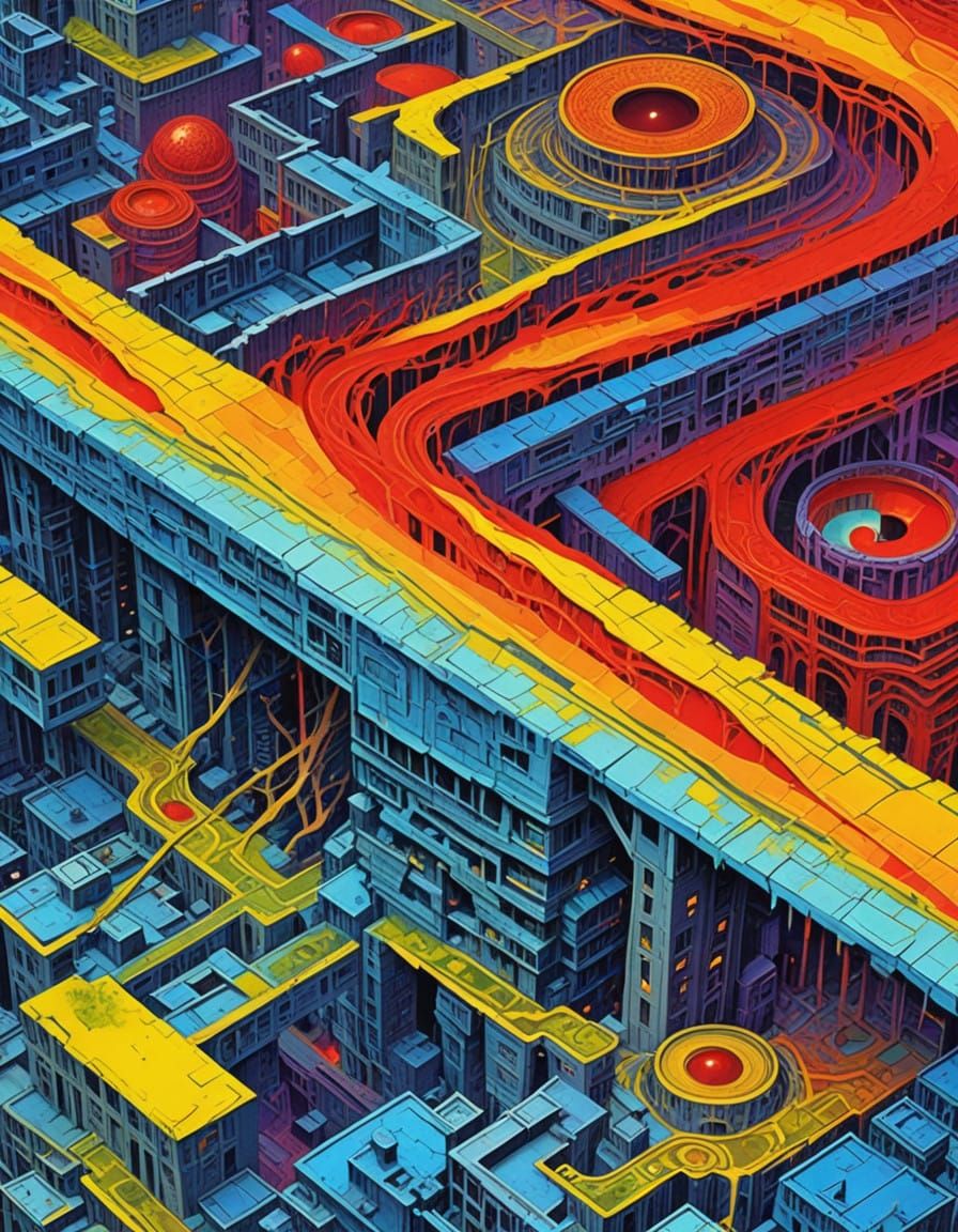 Surreal Metropolis of Flesh Rises from Viscous Membranes