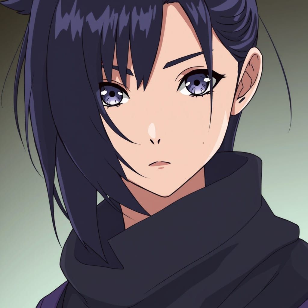 Naruto Shippuden Character Portrait in Elegant Silhouette