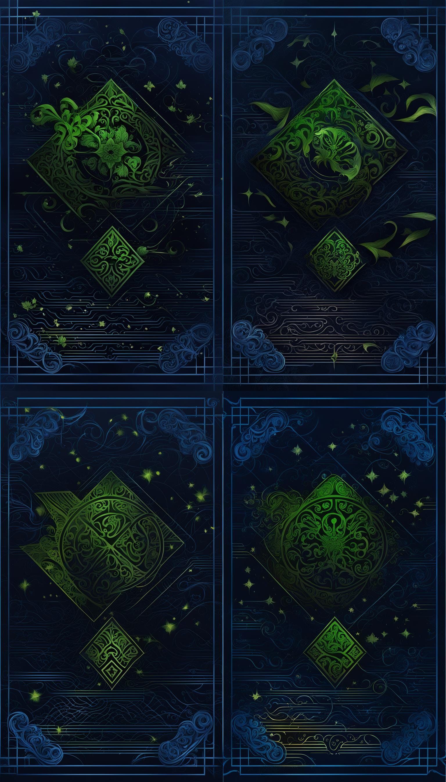 Vibrant Ornate Filigree Artwork in Anime Style