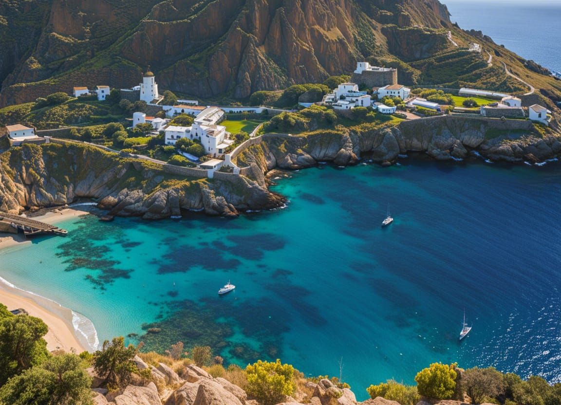 Mykonos Windmills at Sunset: A Detailed Matte Painting