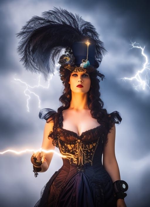 Electric Witch in Rococo Baroque Style