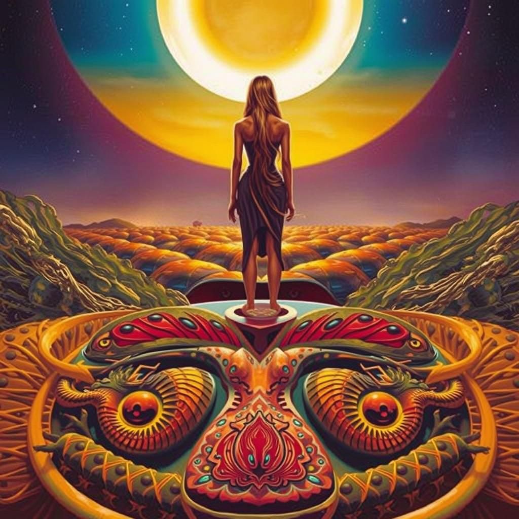 Mystical Creatures Collage at Sunset