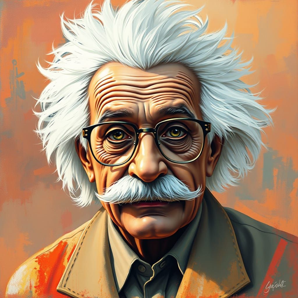 Elegant Einstein in Dreamy, Vintage-Inspired Art