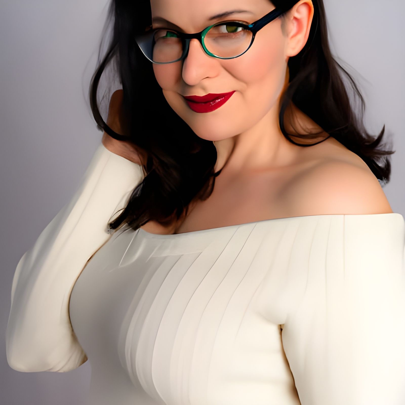 Brunette Woman Portrait with Glasses