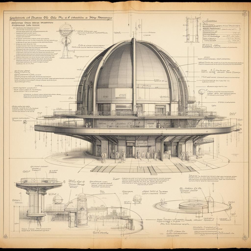space age building engineering drawing