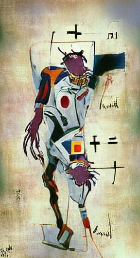 Evangelion Unit 01 in Abstract Expressionist Style
