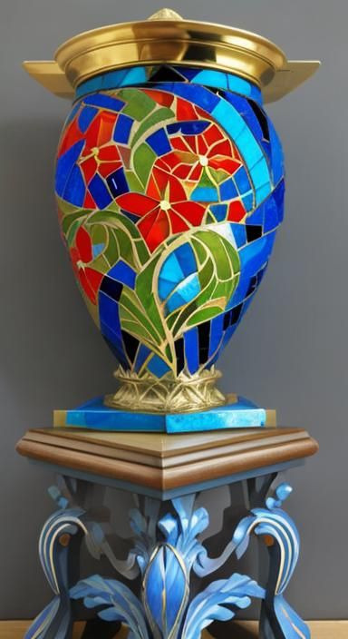Art Nouveau Mosaic Design in Metallic Colors