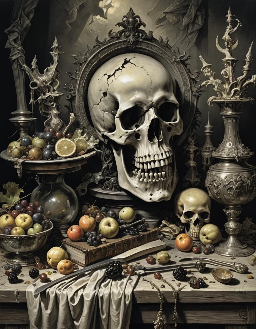 Omnia Vanitas Still Life in Vanitas Style