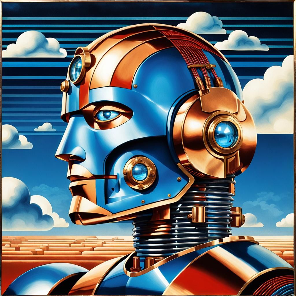 Cyborg Robot in 1930s Art Deco Style