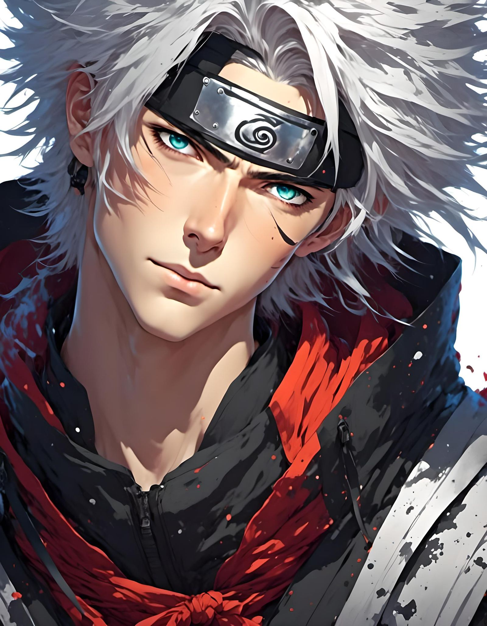 Handsome Ninja Athlete Portrait in Anime Style