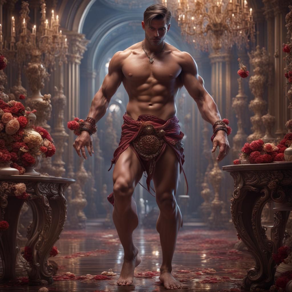 Intense Man: Detailed Matte Painting in Deep Color